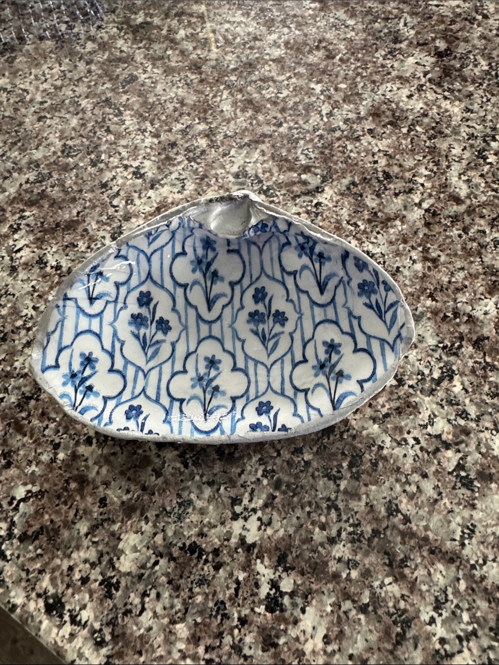 Blue Floral trinket dish